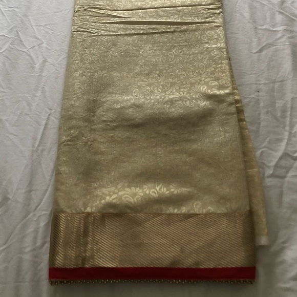 Saree gold tissue organza embroidery NWOT new unused - Picture 7 of 15